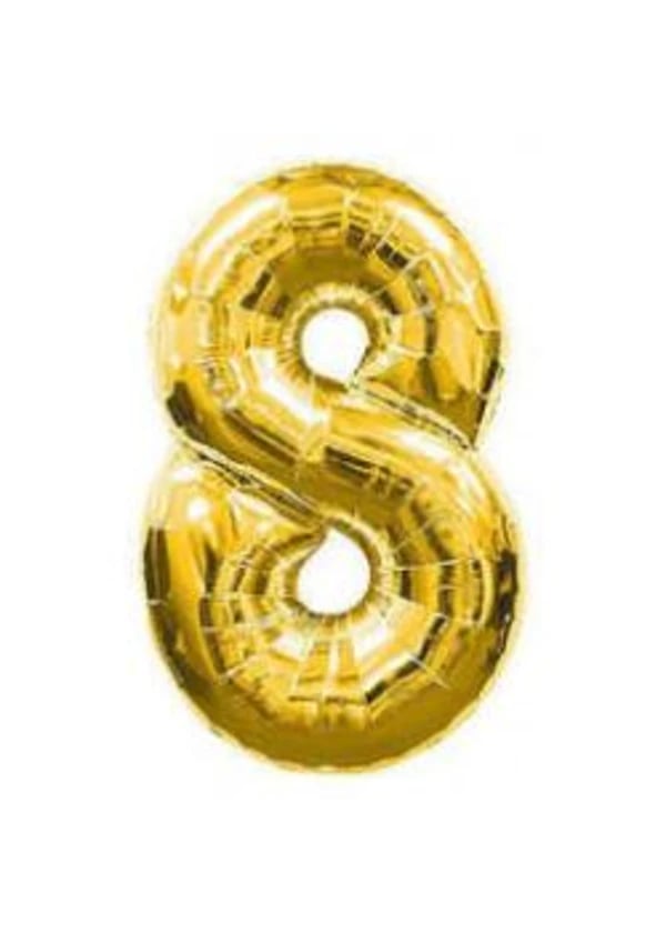 8 Rakam Folyo Balon Altın 40cm - Gorsel 1