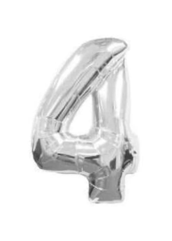 4 Rakam Folyo Balon Gümüş 40cm - Gorsel 1