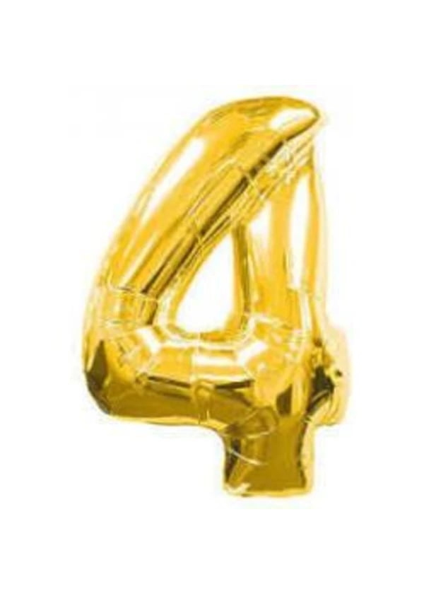 4 Rakam Folyo Balon Altın 40cm - Gorsel 1