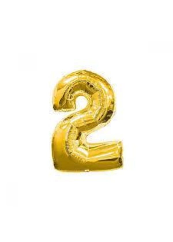 2 Rakam Folyo Balon Altın 40cm - Gorsel 1