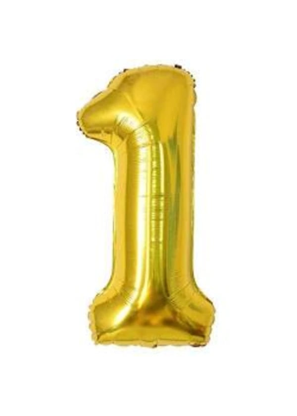 1 Rakam Folyo Balon Altın 40cm - Gorsel 1