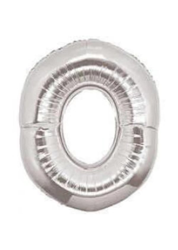 0 Rakam Folyo Balon Gümüş 40cm - Gorsel 1