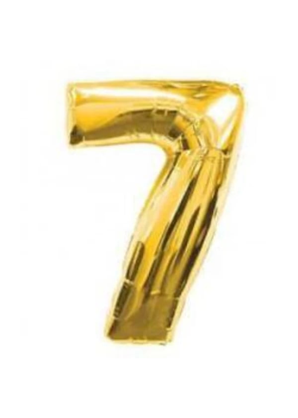 7 Rakam Folyo Balon Altın 100cm - Gorsel 1
