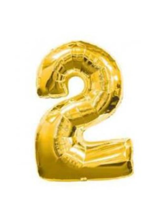 2 Rakam Folyo Balon Altın 100cm - Gorsel 1