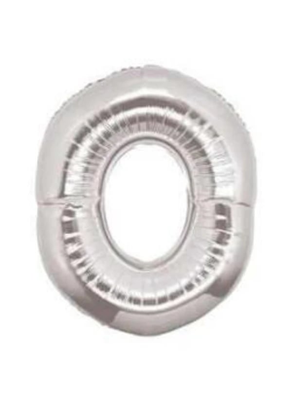 0 Rakam Folyo Balon Gümüş 100cm - Gorsel 1