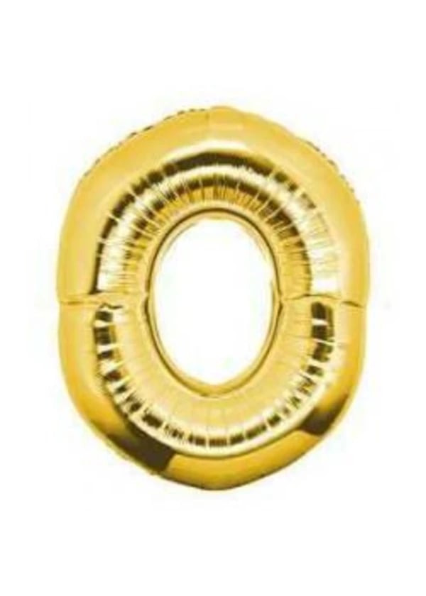 0 Rakam Folyo Balon Altın 100cm - Gorsel 1