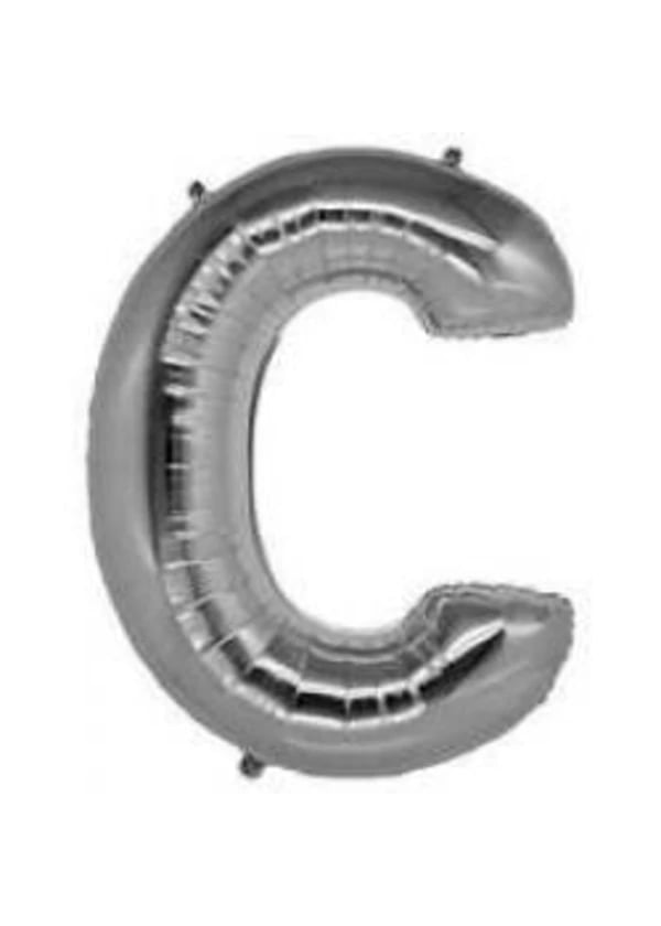 C Harf Folyo Balon Gümüş 40cm - Gorsel 1