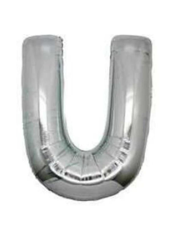 U Harf Folyo Balon Gümüş 40cm - Gorsel 1