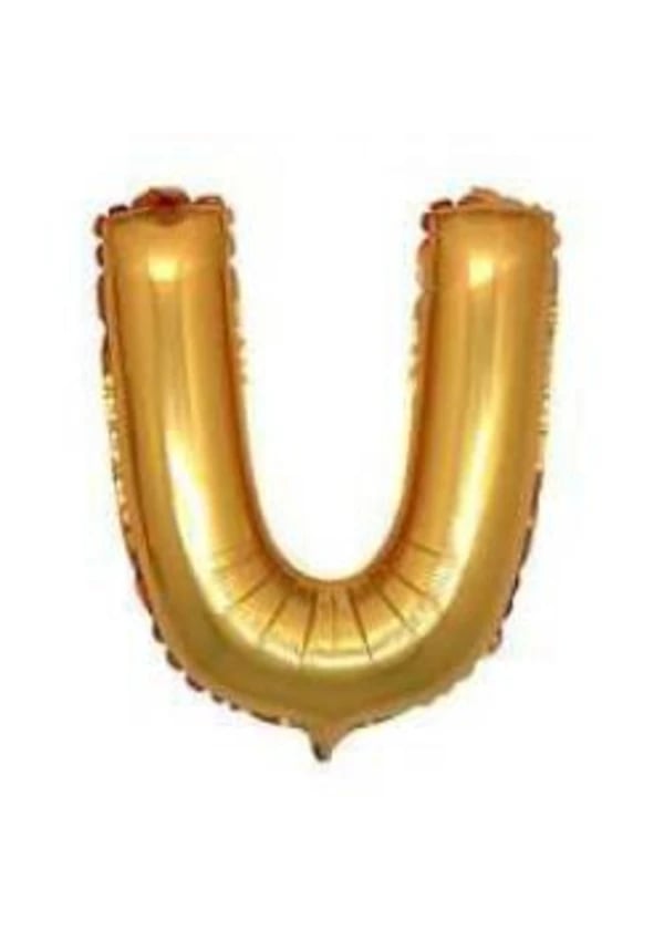 U Harf Folyo Balon Altın 40cm - Gorsel 1