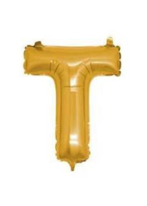 T Harf Folyo Balon Altın 40cm - Gorsel 1