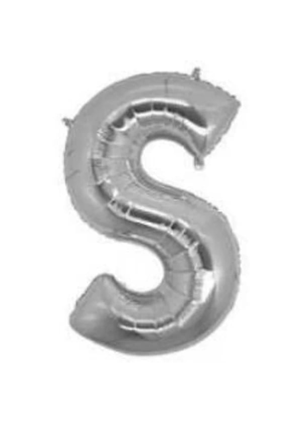 S Harf Folyo Balon Gümüş 40cm - Gorsel 1