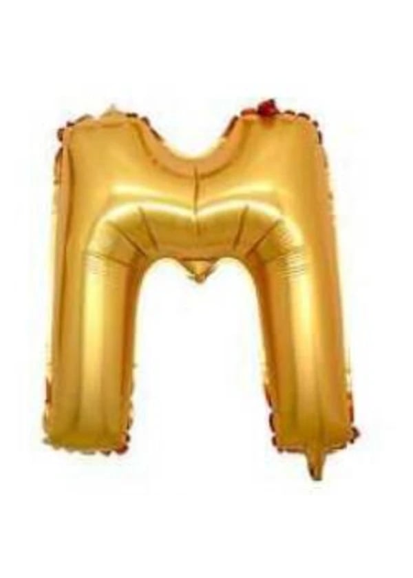 M Harf Folyo Balon Altın 40cm - Gorsel 1