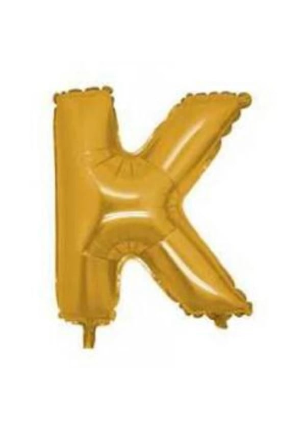 K Harf Folyo Balon Altın 40cm - Gorsel 1