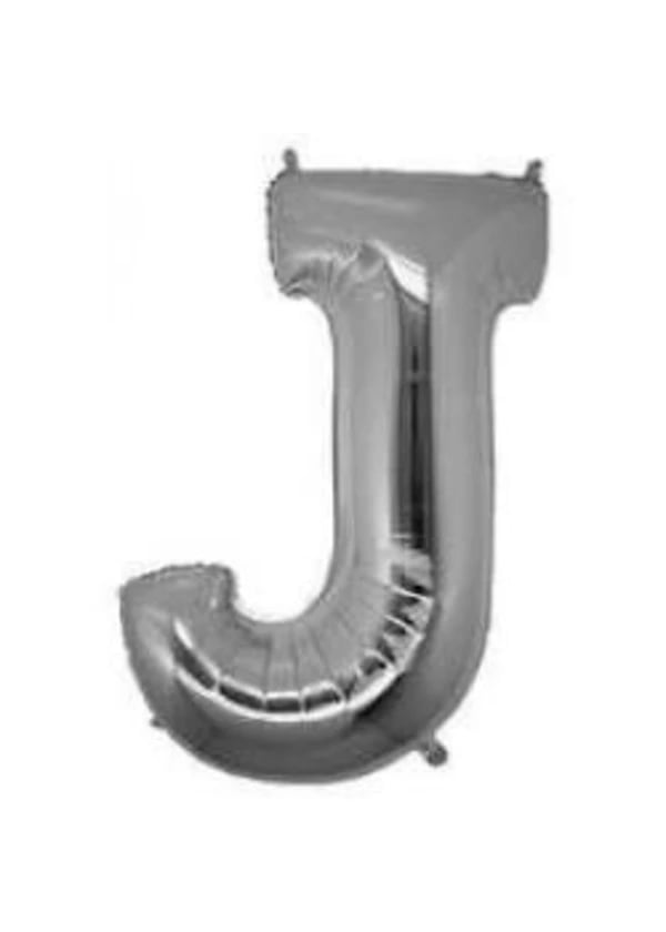 J Harf Folyo Balon Gümüş 40cm - Gorsel 1