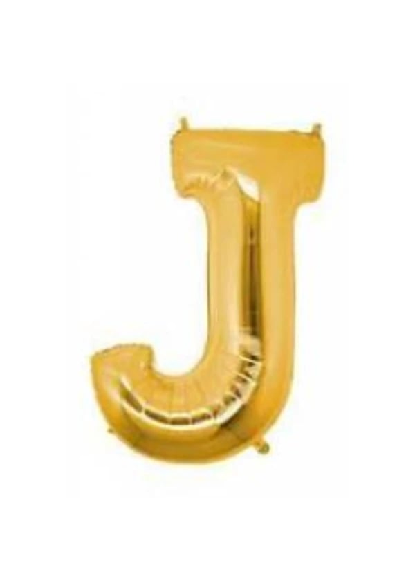 J Harf Folyo Balon Altın 40cm - Gorsel 1