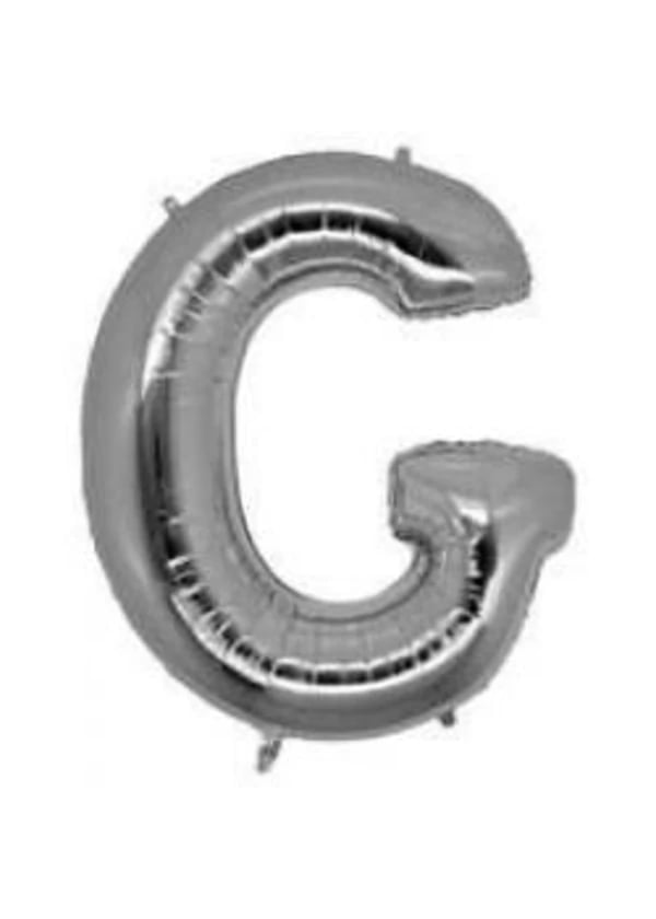 G Harf Folyo Balon Gümüş 40cm - Gorsel 1