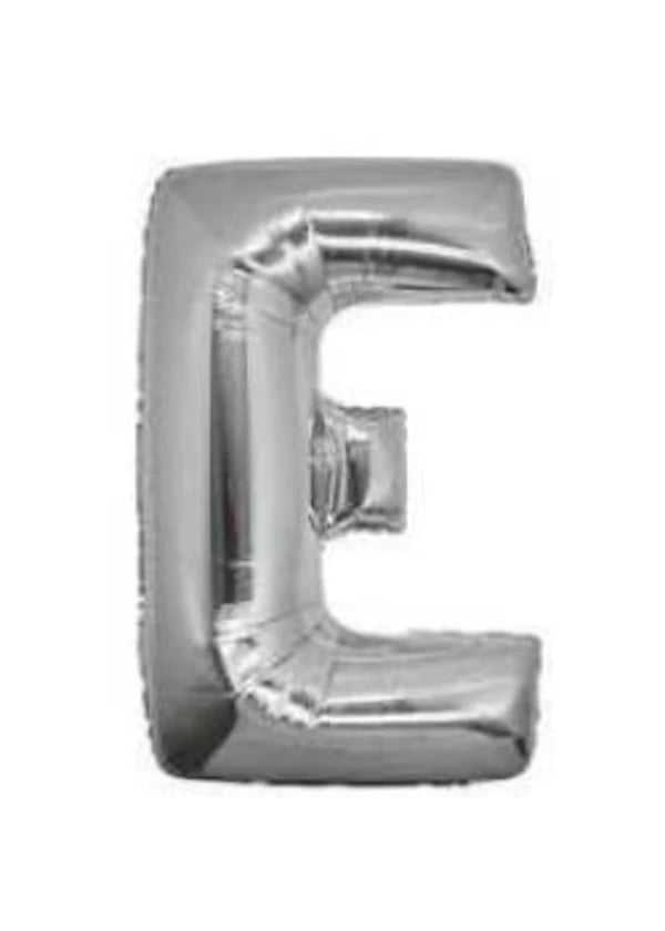 E Harf Folyo Balon Gümüş 40cm - Gorsel 1
