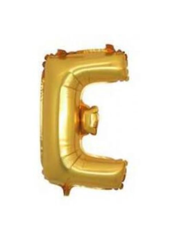 E Harf Folyo Balon Altın 40cm - Gorsel 1