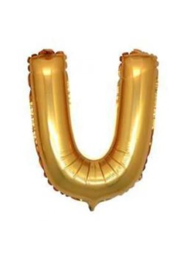 U Harf Folyo Balon Altın 100cm - Gorsel 1