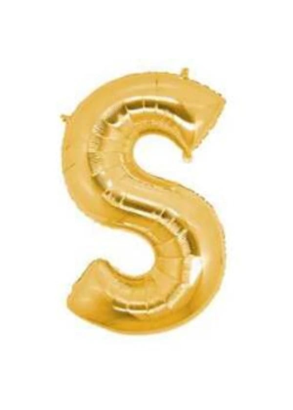 S Harf Folyo Balon Altın 100cm - Gorsel 1