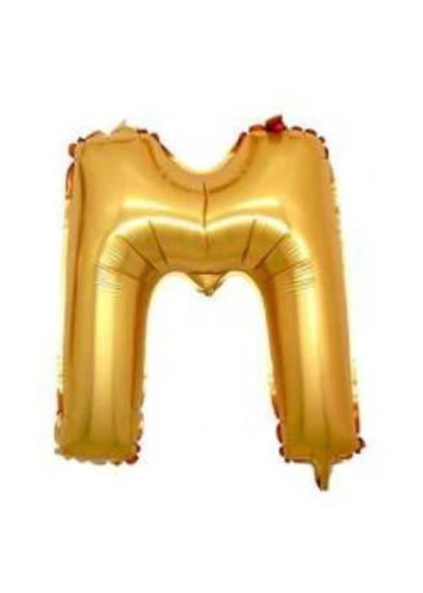 M Harf Folyo Balon Altın 100cm - Gorsel 1