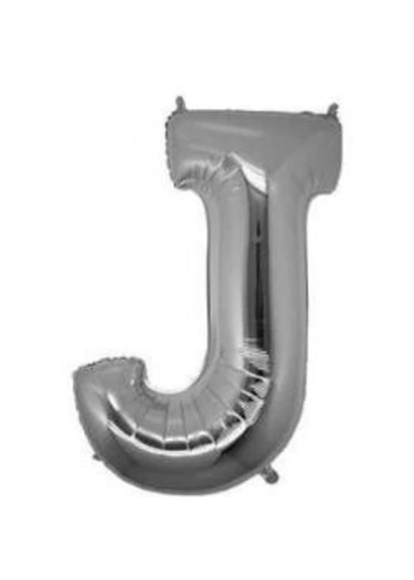 J Harf Folyo Balon Gümüş 100cm - Gorsel 1