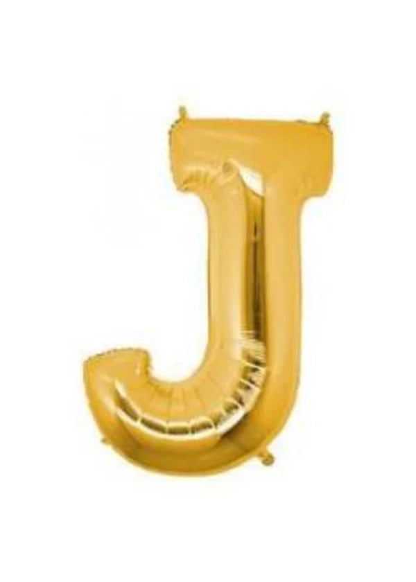 J Harf Folyo Balon Altın 100cm - Gorsel 1