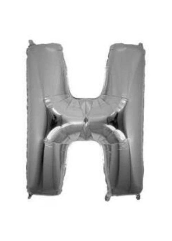 H Harf Folyo Balon Gümüş 100cm - Gorsel 1