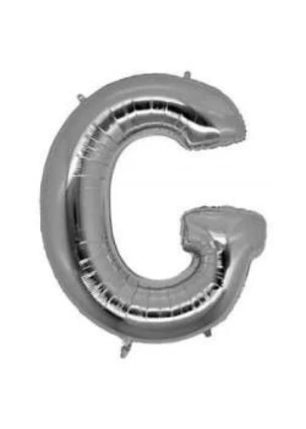 G Harf Folyo Balon Gümüş 100cm - Gorsel 1