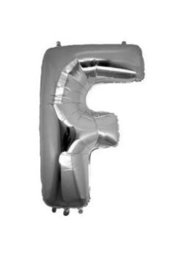 F Harf Folyo Balon Gümüş 100cm - Gorsel 1