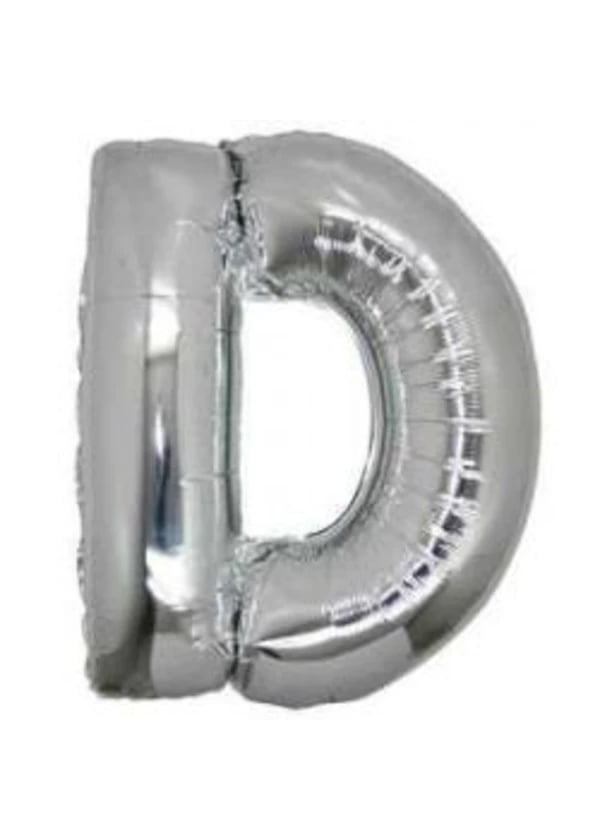 D Harf Folyo Balon Gümüş 100cm - Gorsel 1
