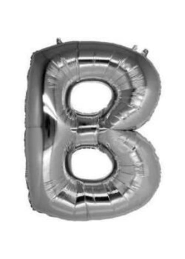 B Harf Folyo Balon Gümüş 100cm - Gorsel 1