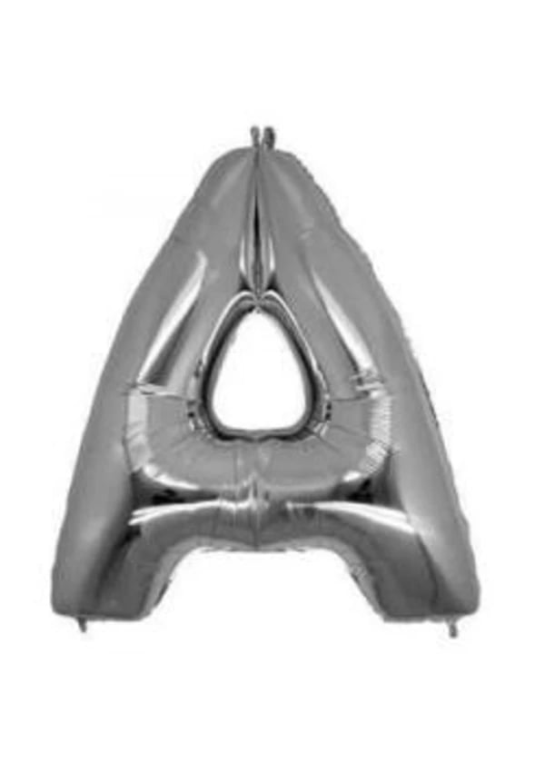 A Harf Folyo Balon Gümüş 100cm - Gorsel 1