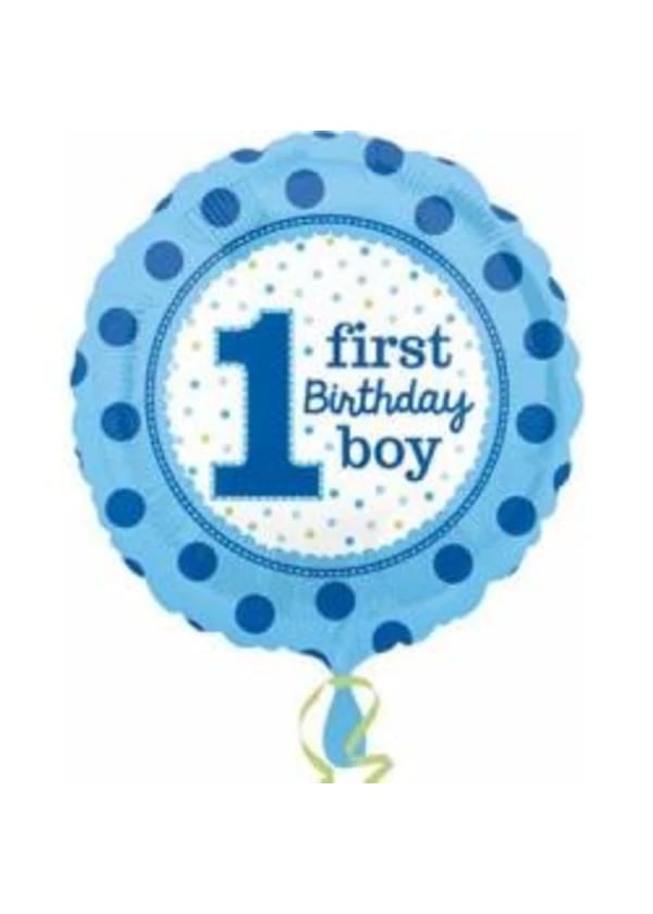 1 Yaş Erkek Doğum Günü Folyo Balon 43cm - Gorsel 1