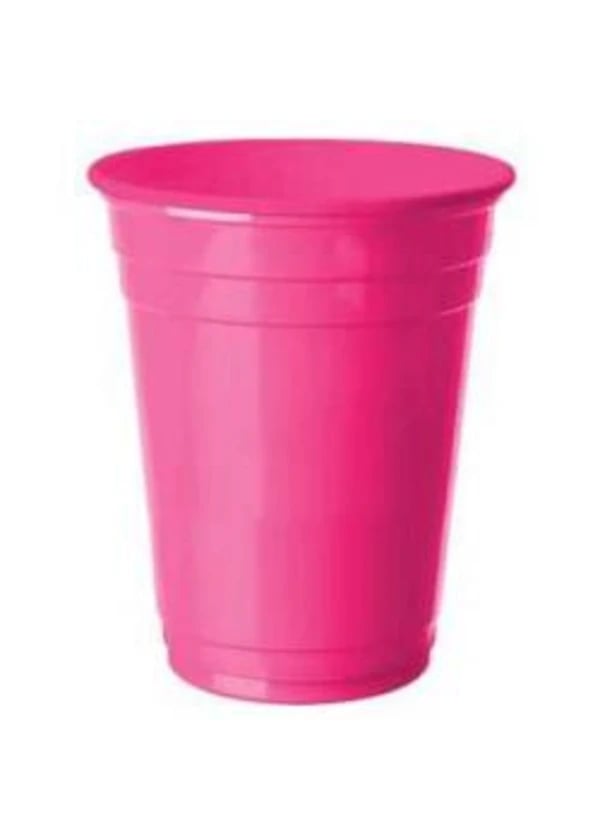 Büyük Boy Plastik Şeker Pembesi Bardak 8'li - Gorsel 1