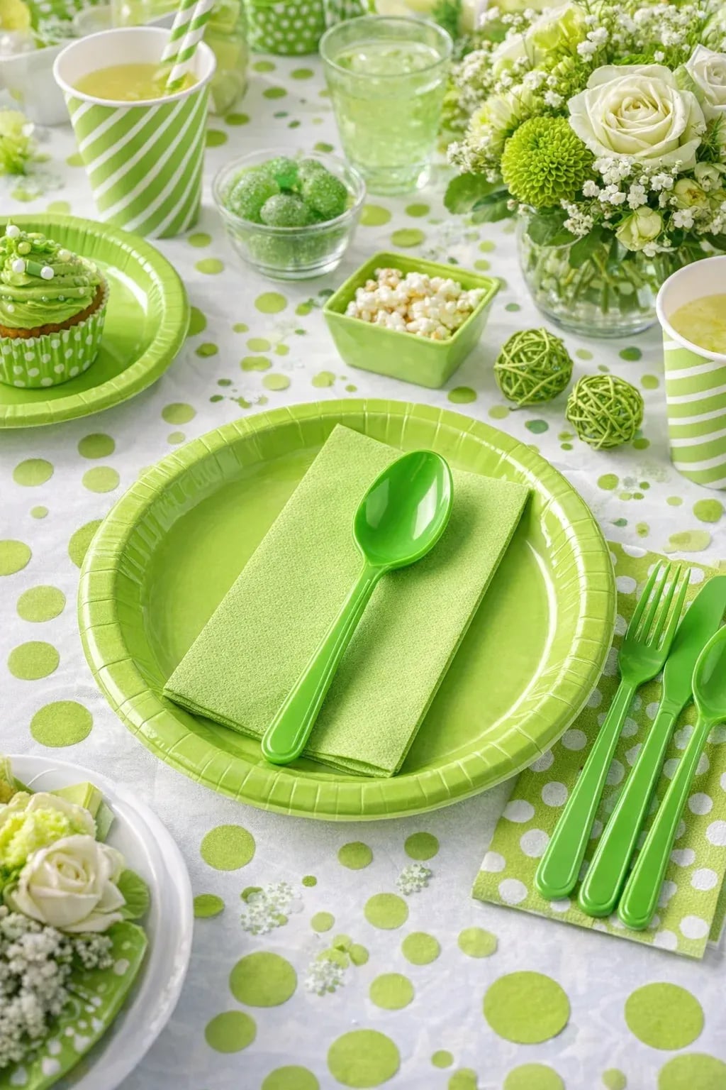 Yeşil Plastik Kaşık 24'lü - Gorsel 1